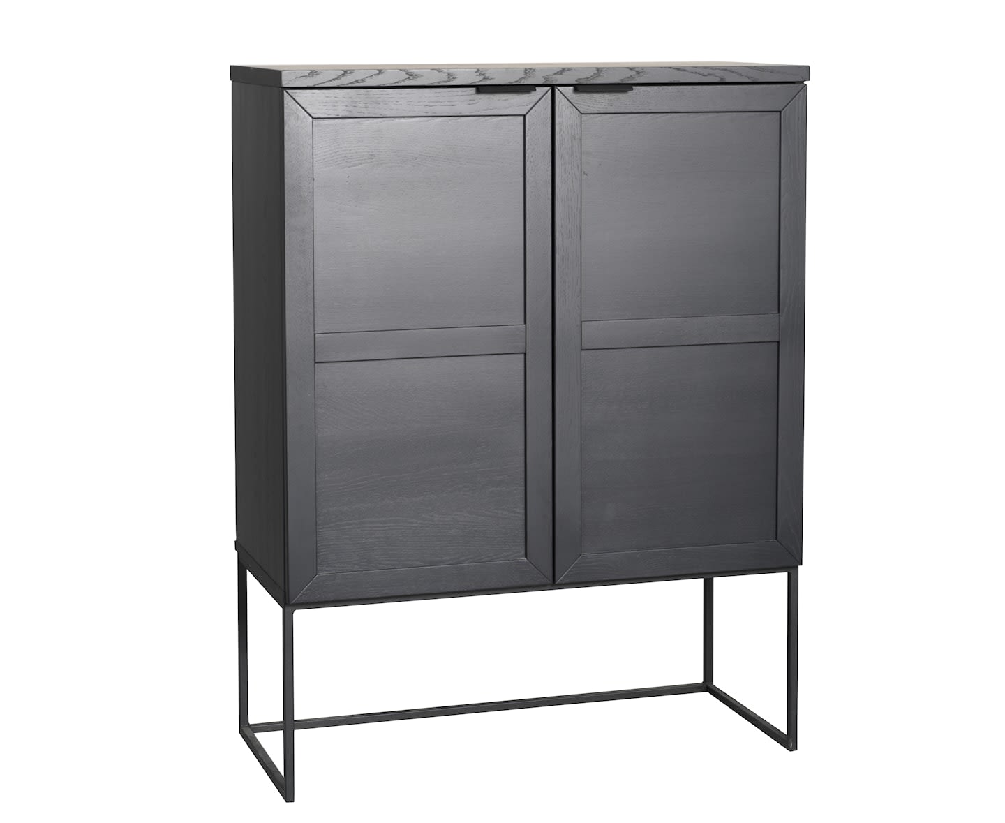 Rowico Home Everett Schrank mit Holztüren, Schwarz, 125 cm