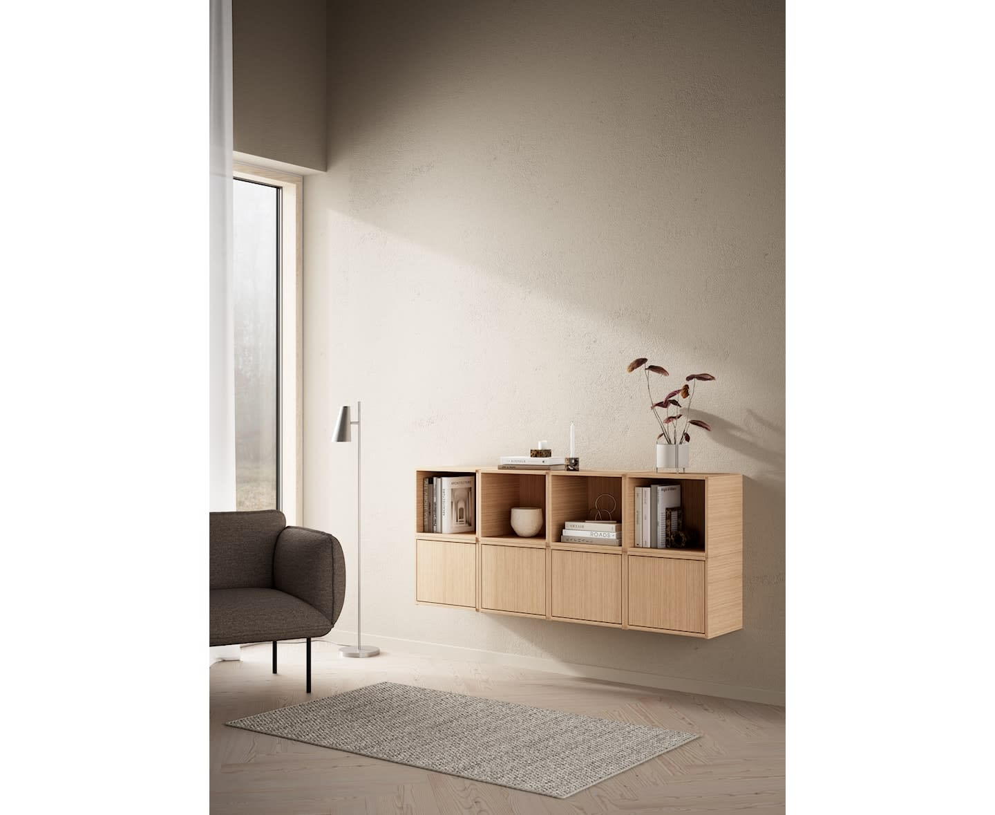 Woud Bricks Cube Right Skåp White Oak 36x36