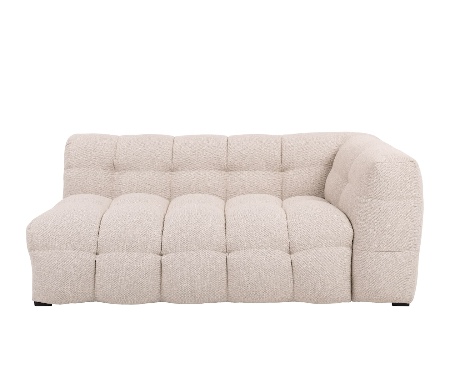 Sleepo Billie 2-Sitzer Sofa Modul Rechts Armlehne Beige Bouclé 174cm