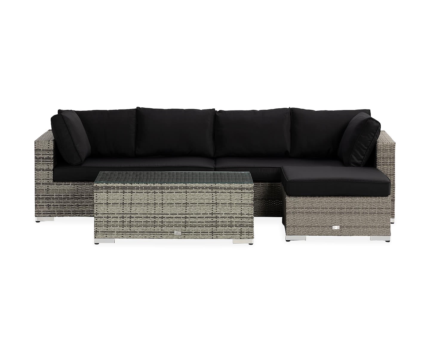 Nordic Outdoor Bora 6-sits Loungesoffa inkl Divan/Blockbord Grå