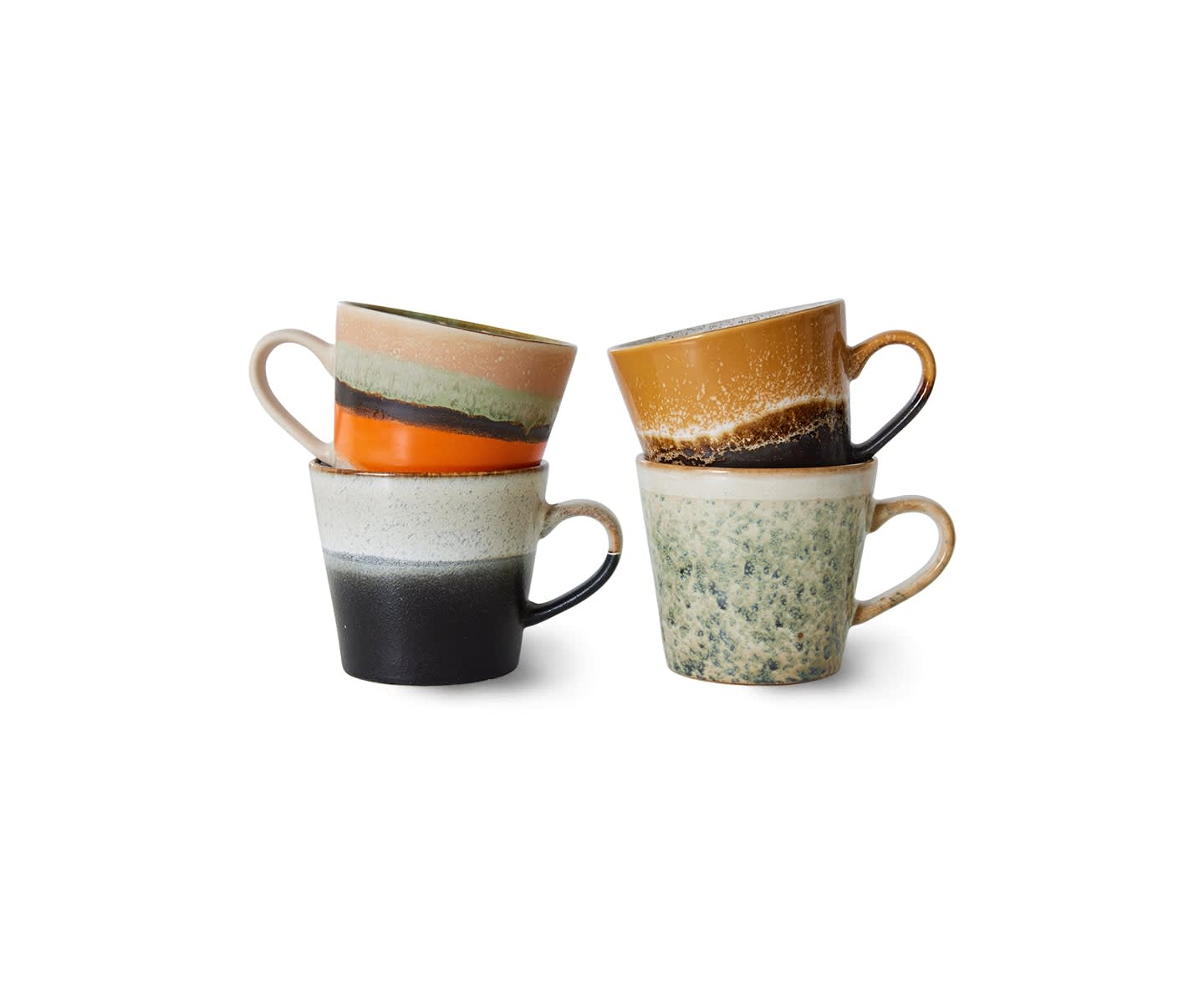 HKliving 70s Ceramics Cappuccino Kuppi Verve 4 kpl