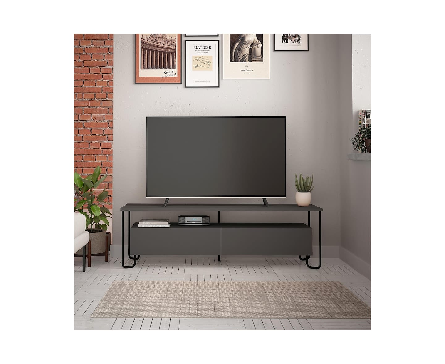 Nordic Home Dylan TV-benk Antrasitt 150 cm