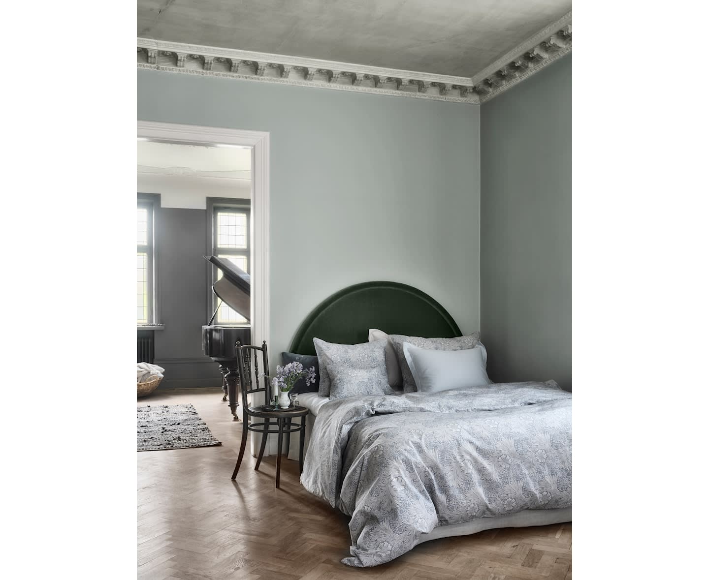 Mille Notti Luna Sänggavel Sammet Green 180cm