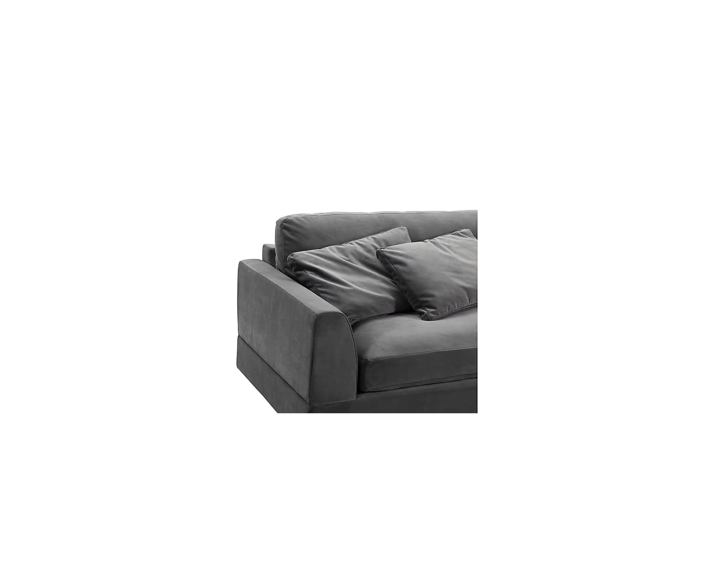 Nordic Home Leah 3-seter Sofa Fløyel Grå 284 cm