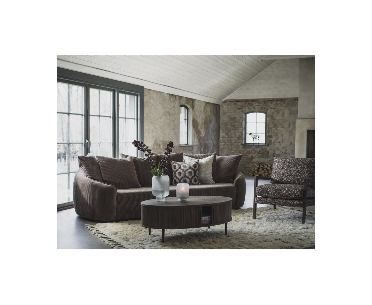 Nordic Home Bodil 3-Sitzer Sofa Braun