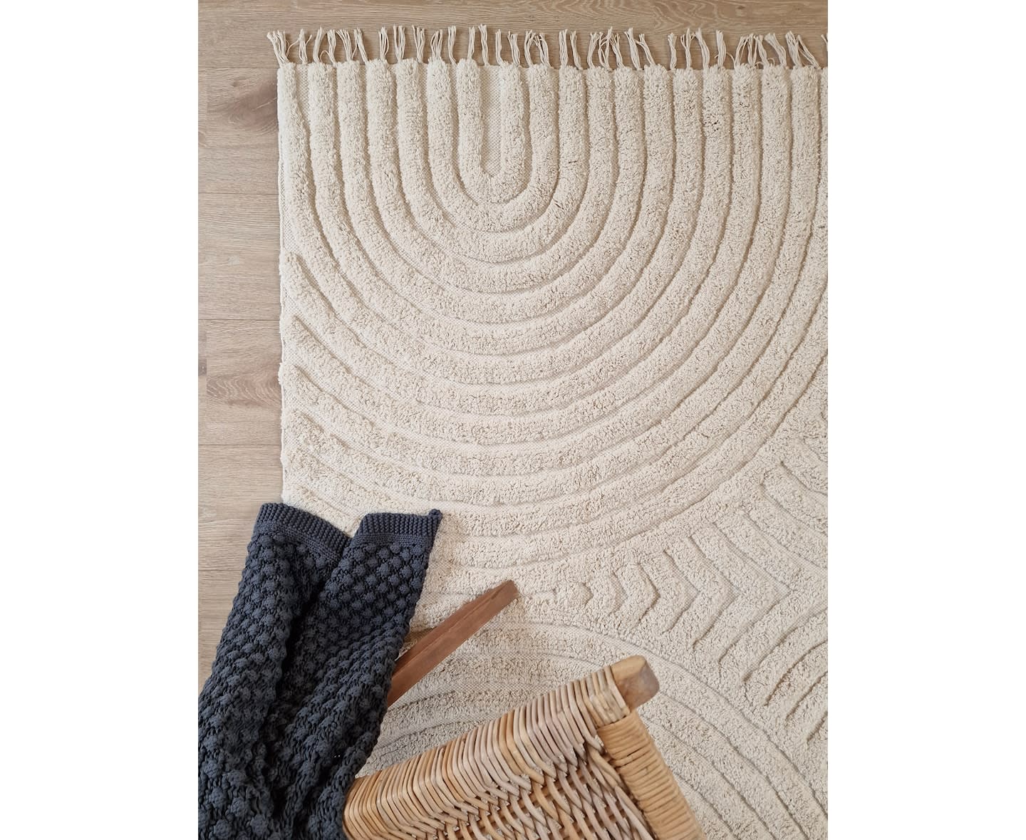 Nordic Home Chelsie Zen Bomullsmatta Creme 160x230