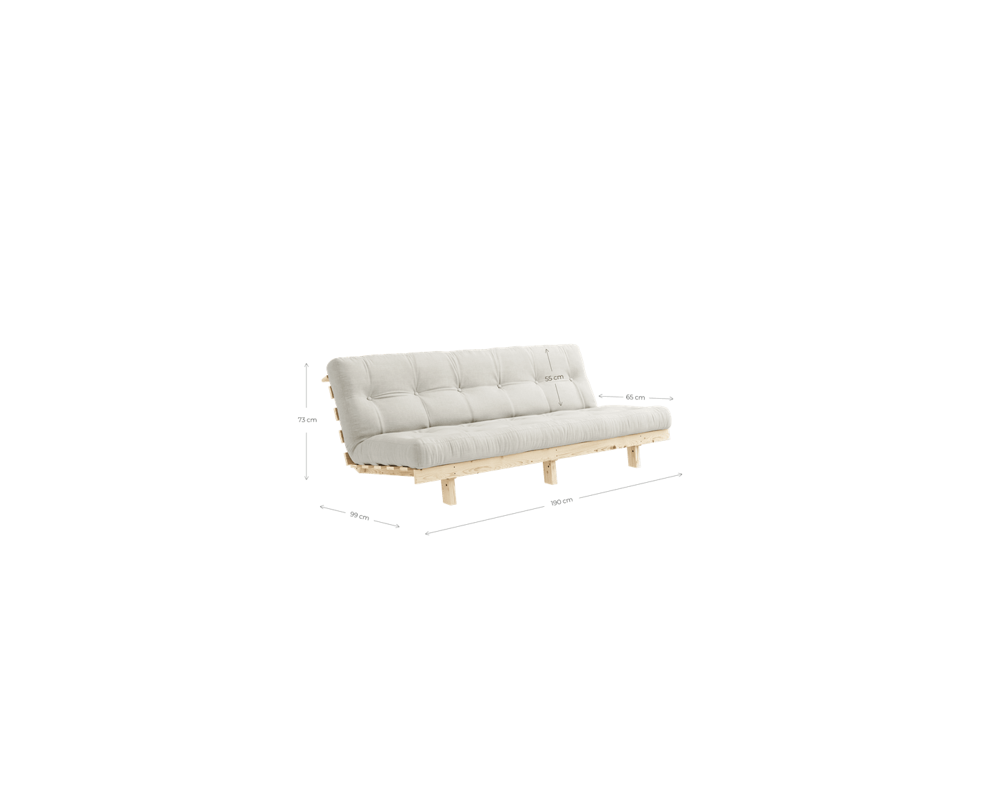 Karup Design Lean Schlafsofa Natur/Weizenbeige 190cm