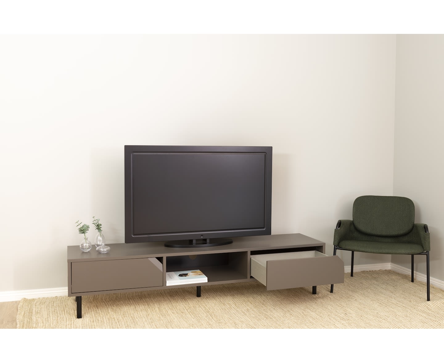 Tenzo Corner TV-bänk Dark Taupe Matte 176.5cm