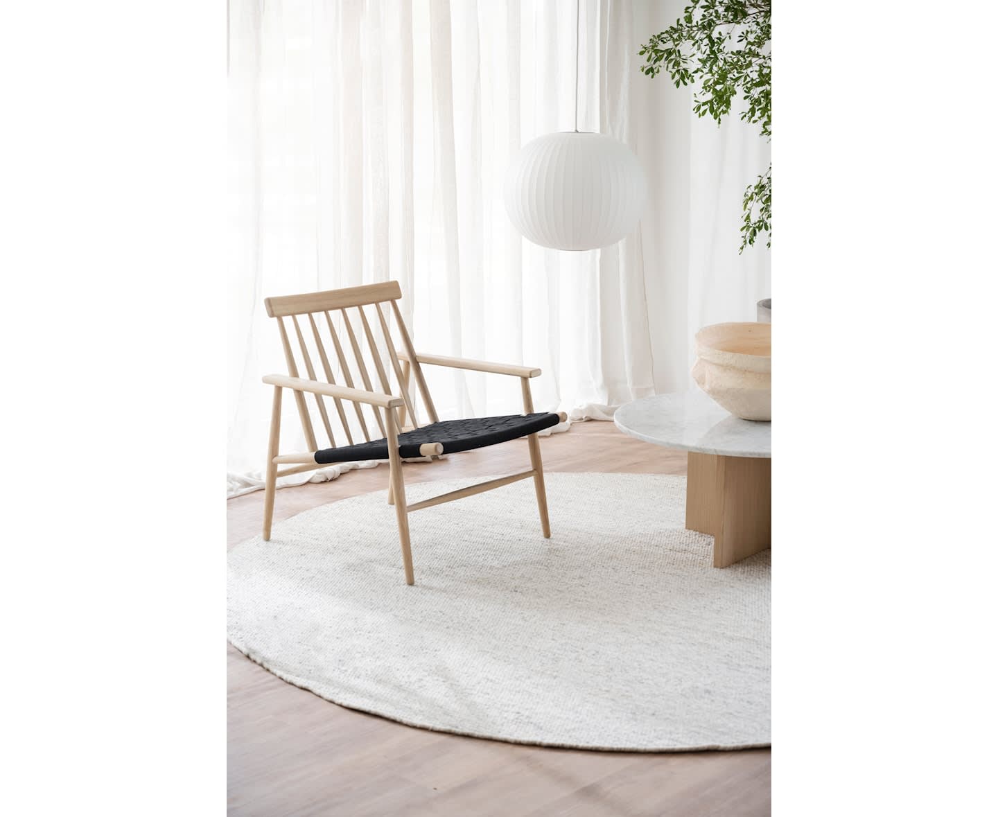 Rowico Home Canwood Loungestol Vitpigmenterad/Svart