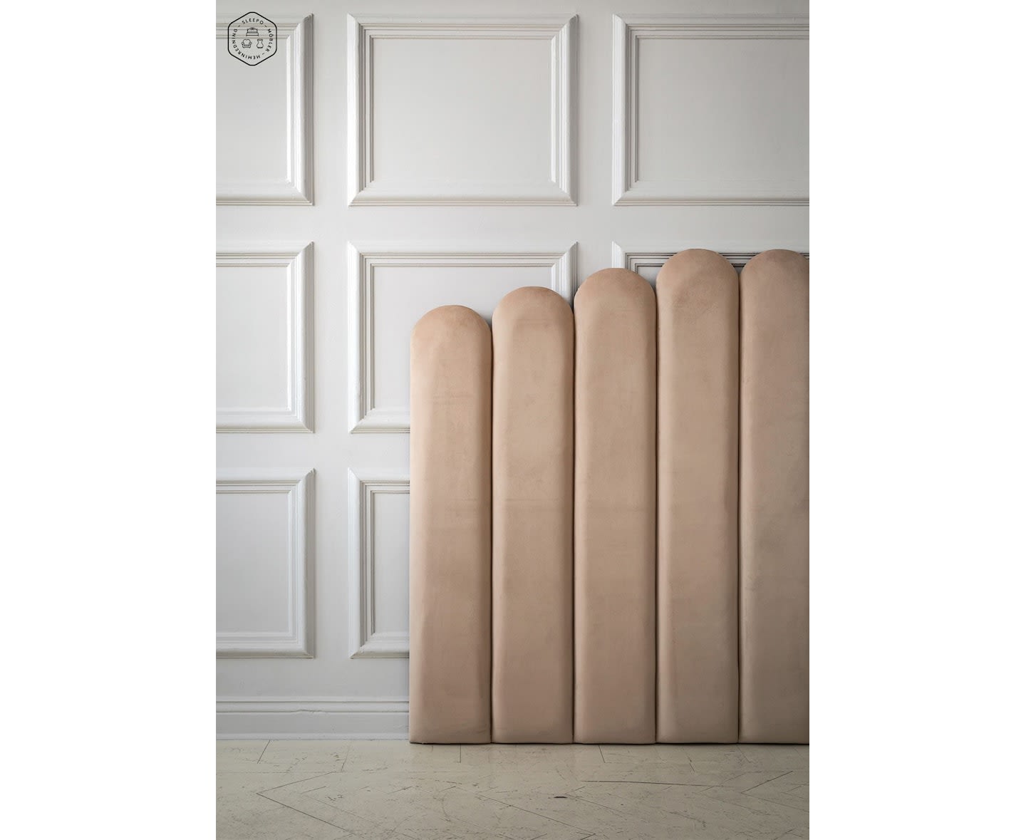 Sleepo Art Sänggavel Sammet Beige 180cm