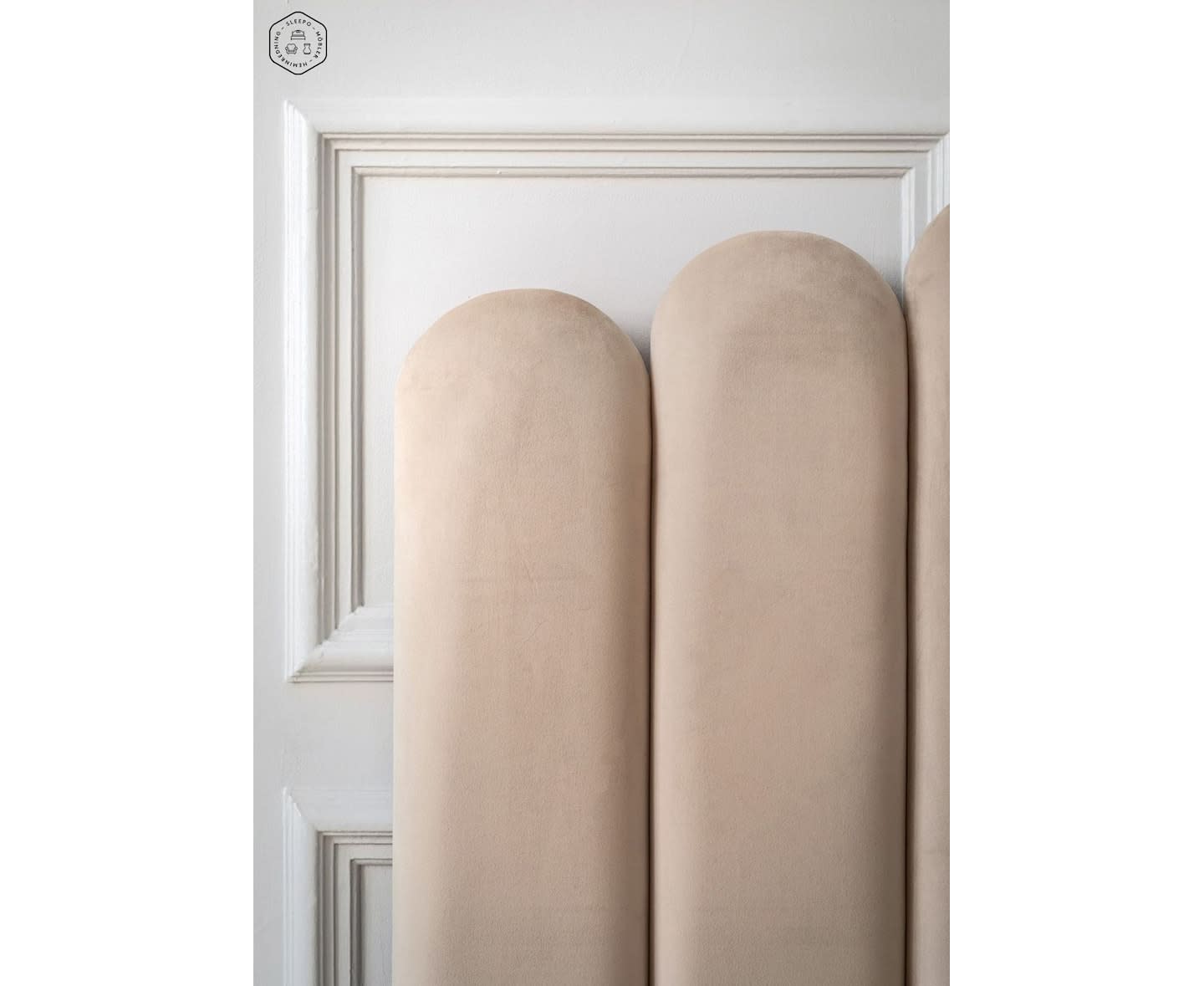 Sleepo Art Kopfteil Samt Beige 180cm