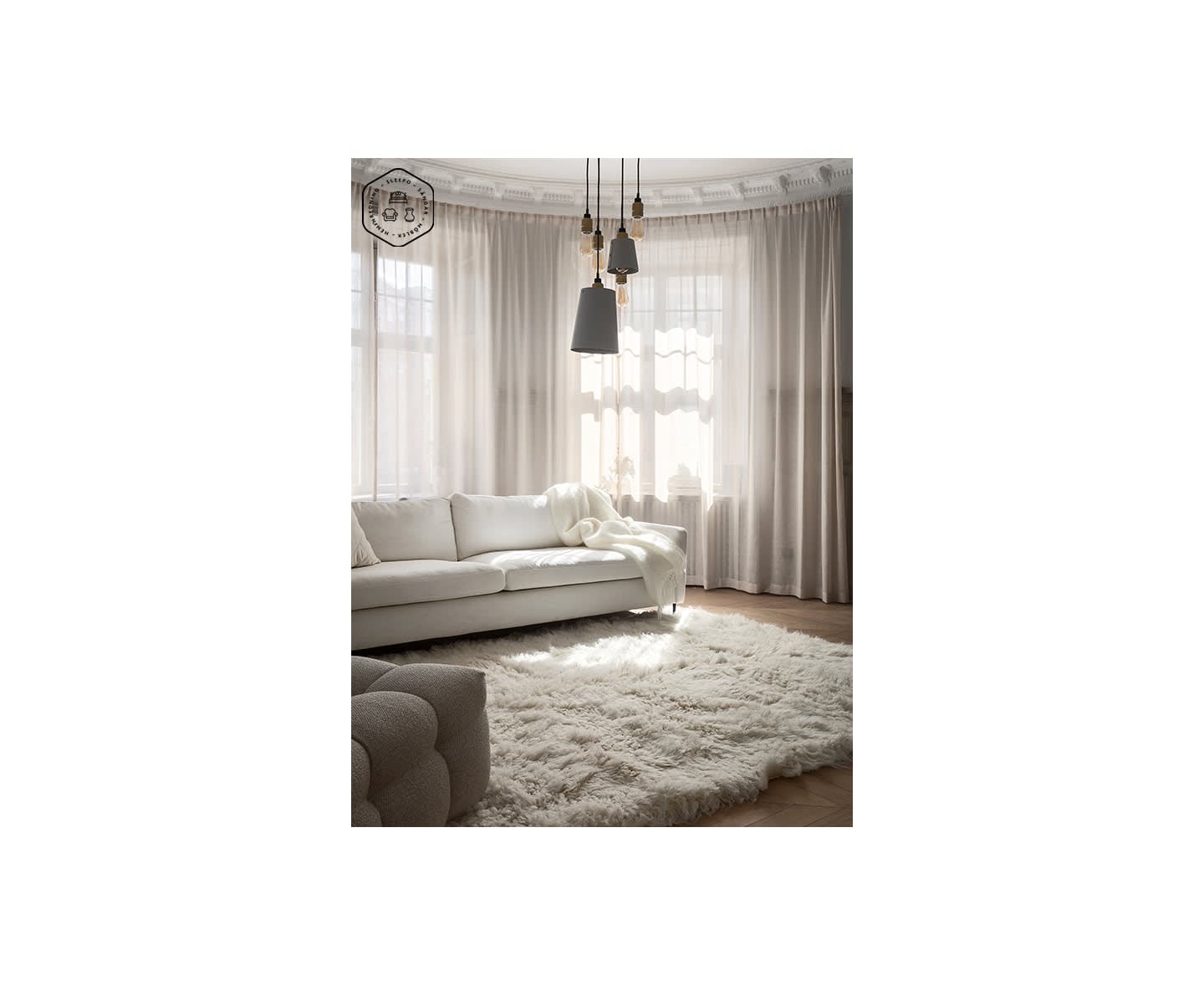 Sleepo Åre 4-Sitzer Sofa Weiß 257cm