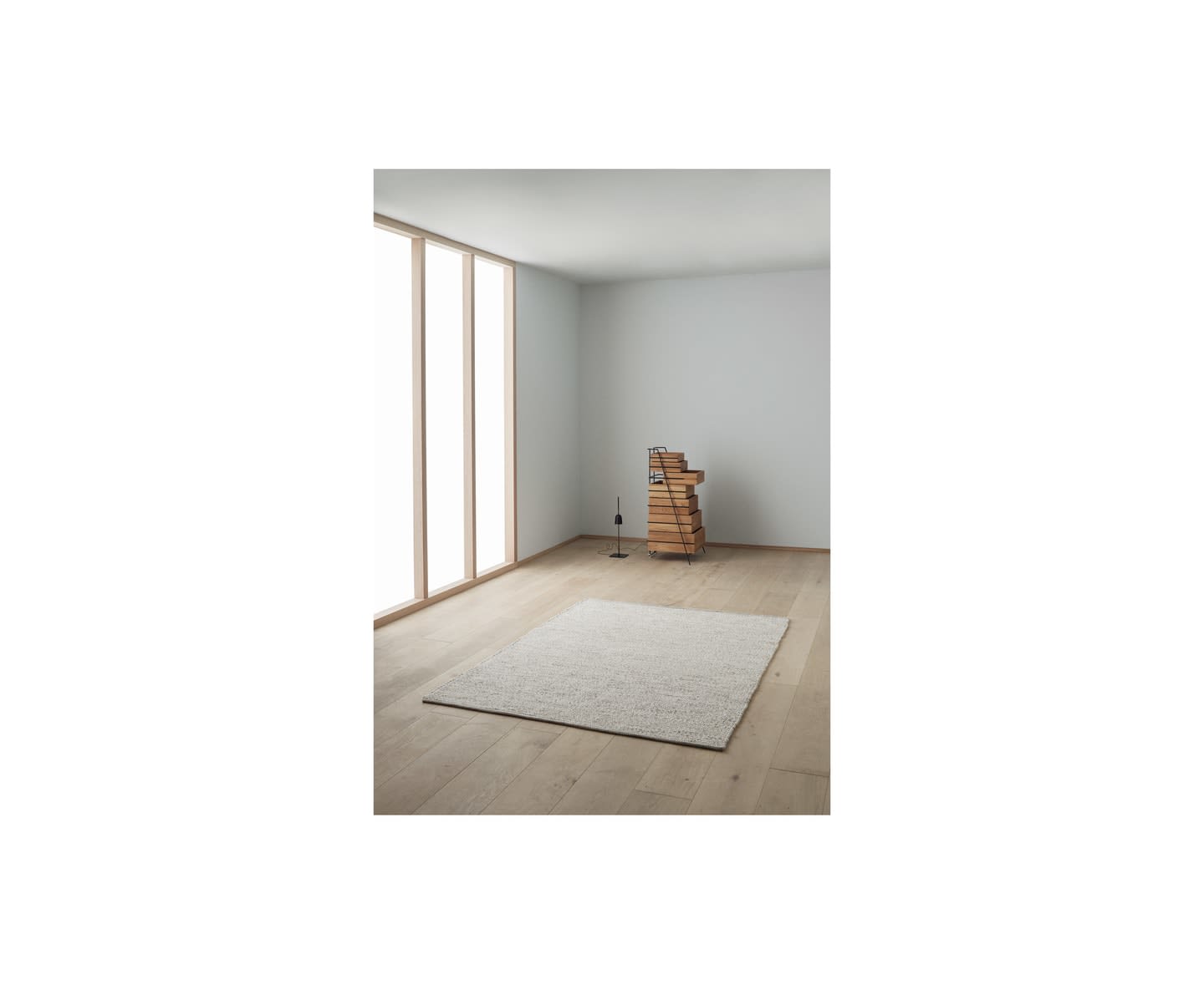 Linie Design Agner Runde Wollteppich Beige Ø240