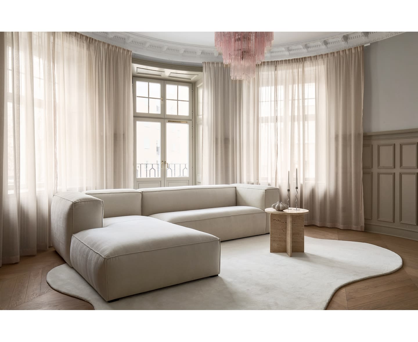 Sleepo Luca Divansofa Links Creme 309cm