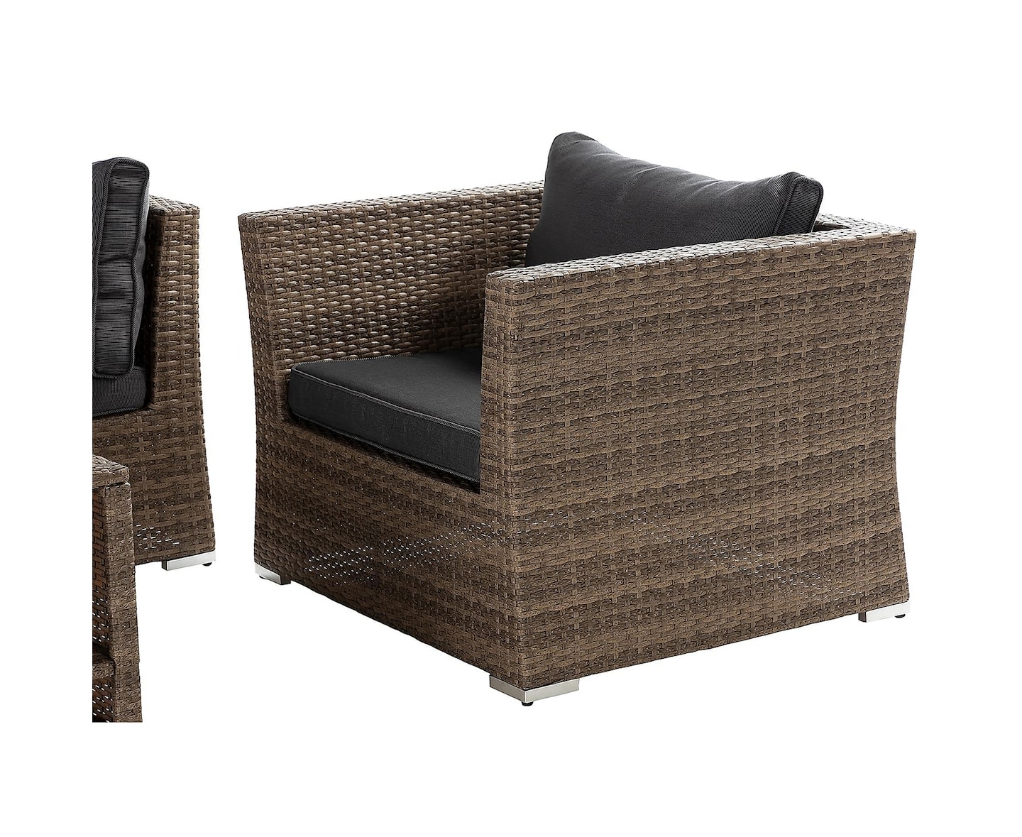 Nordic Outdoor Flynn 5-sits Loungegrupp inkl Bord m Hylla Sand/Mörkgrå