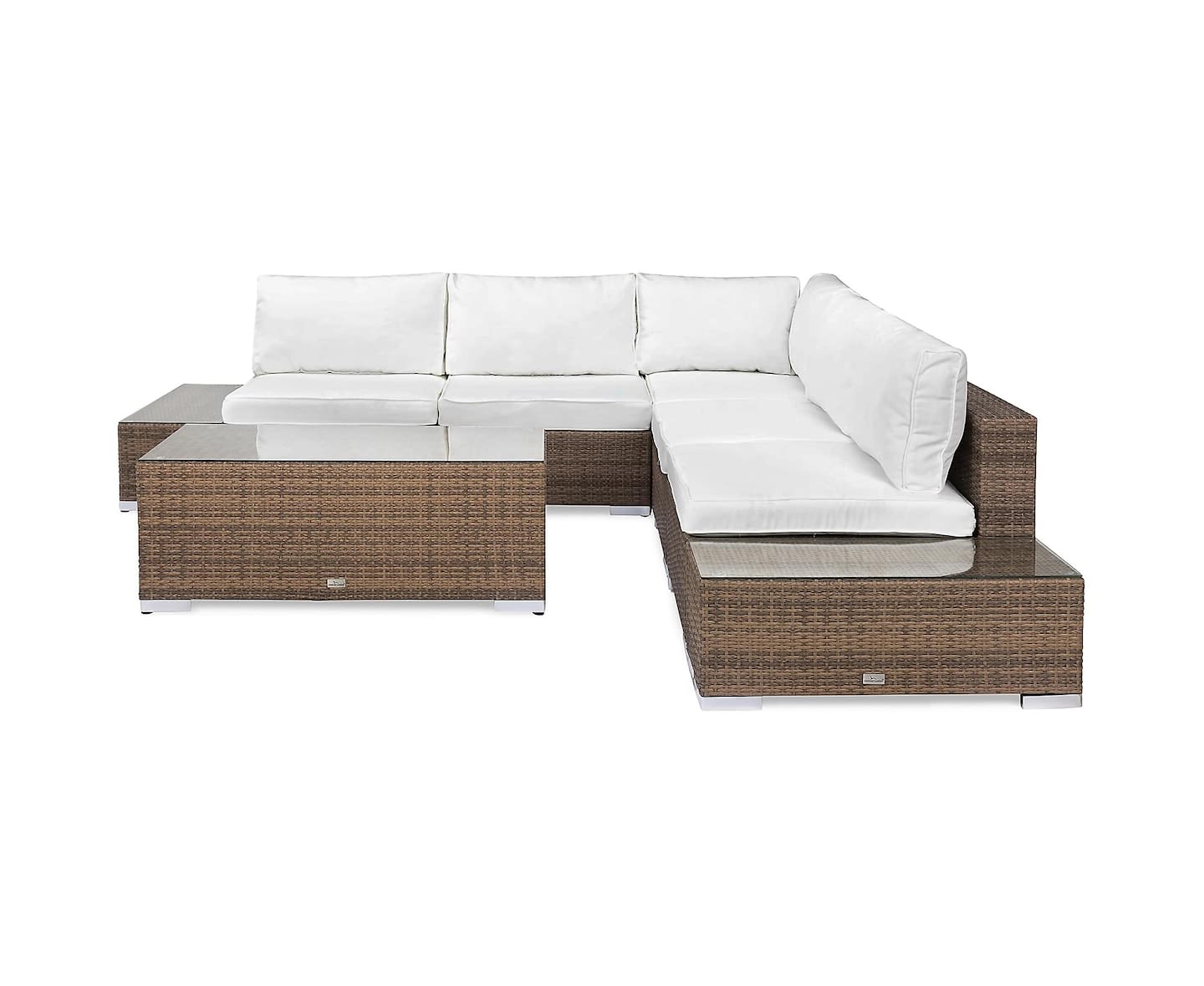 Nordic Outdoor Bora 5-seters lounge sofa inkl. blokkbord/endemoduler Sand