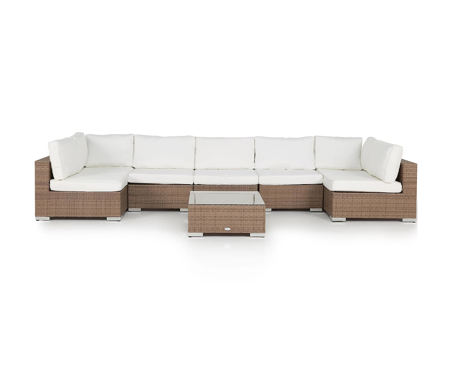 Nordic Outdoor Bora 8-sits Loungesoffa ink Divan/Bord Sand