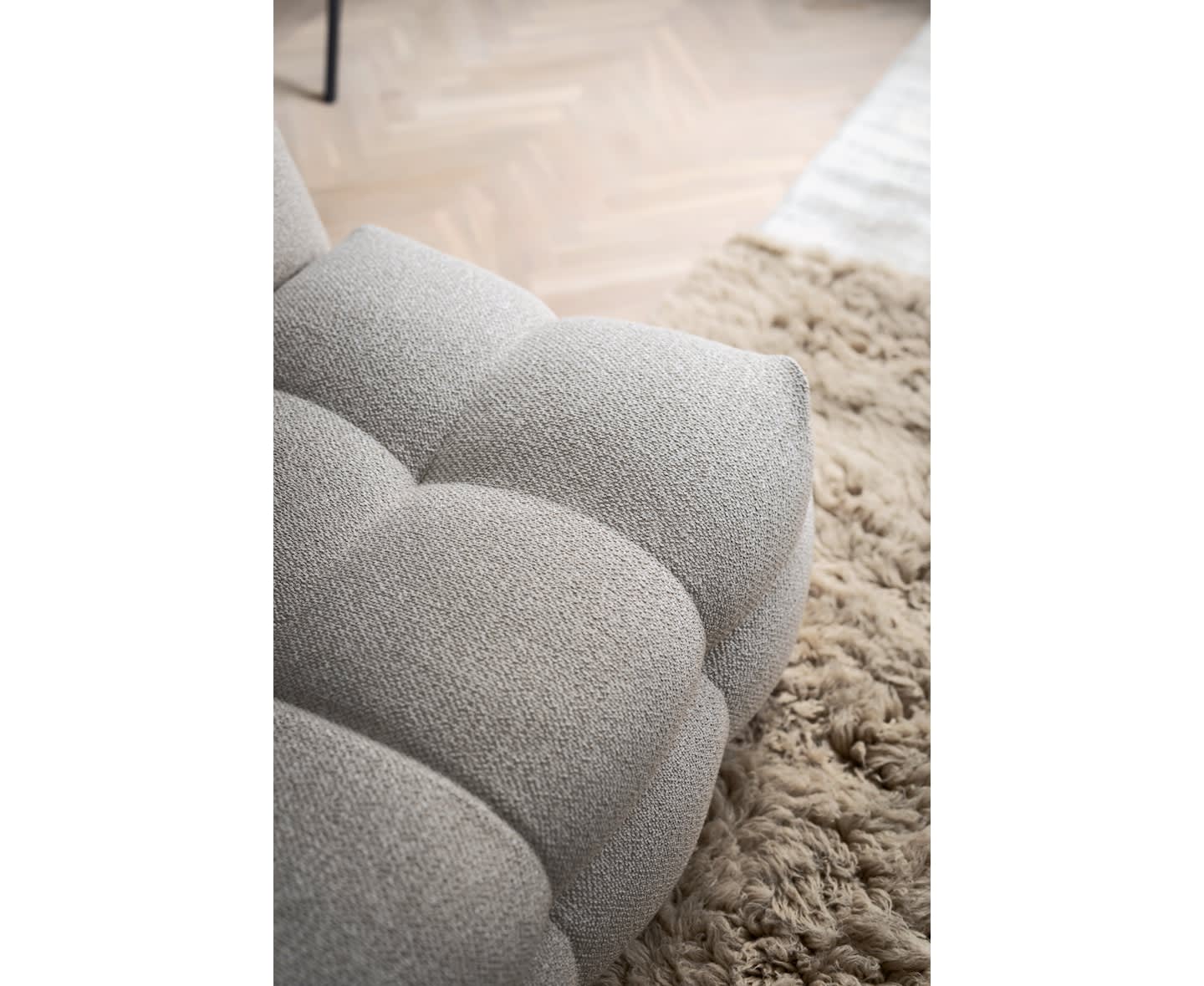 Sleepo Billie Loungestol Beige Bouclé 89cm