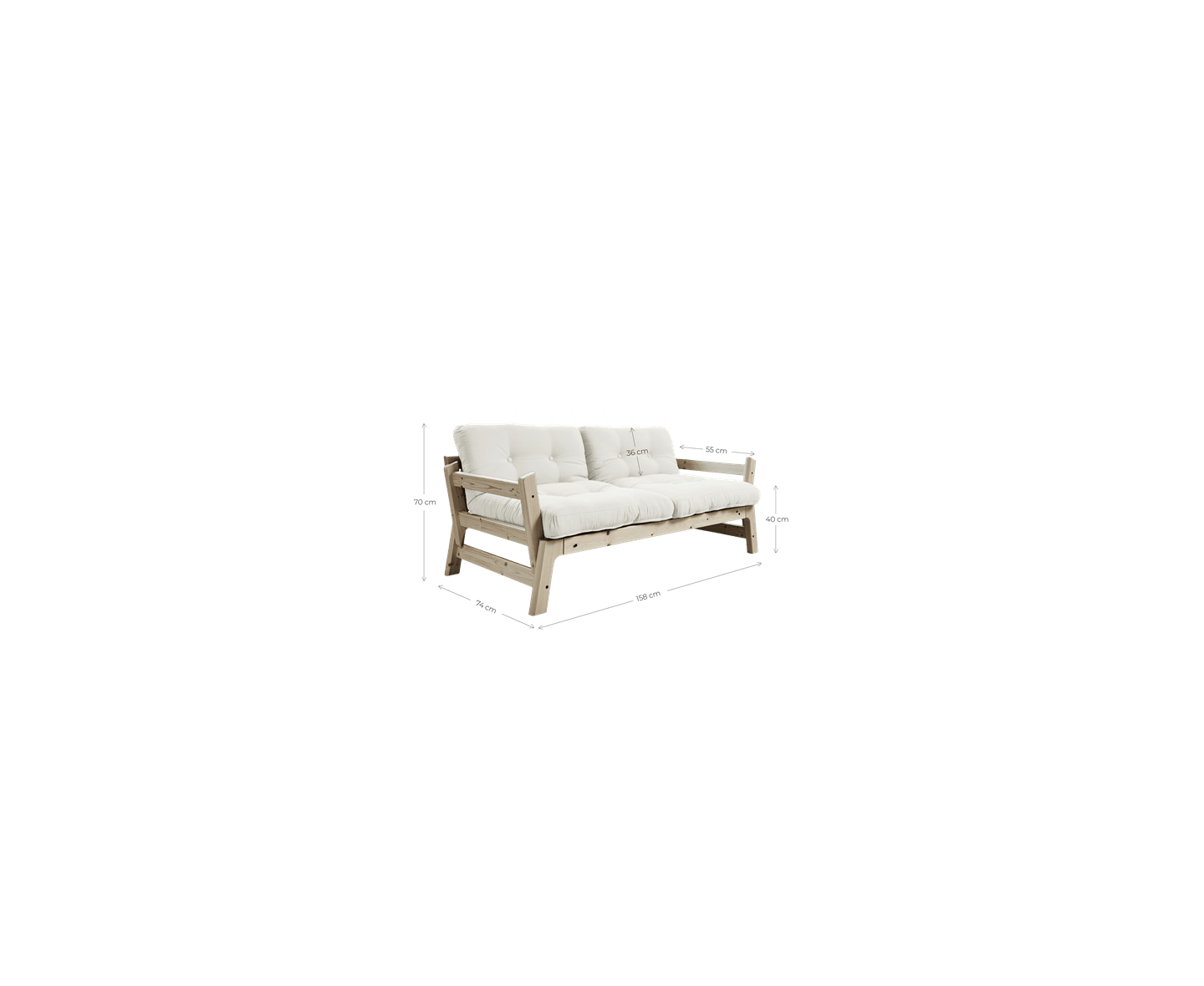 Karup Design Step Bäddsoffa Natur/Grey 200cm