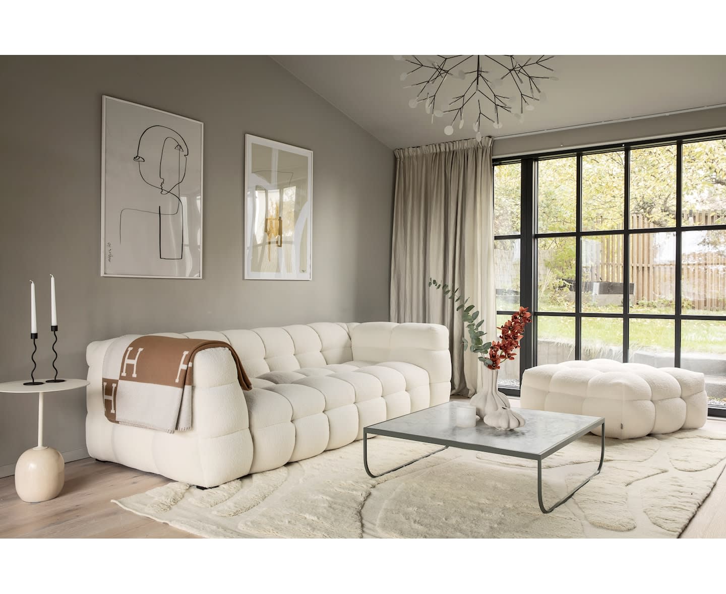 Sleepo Billie 3-Sitzer Sofa Creme Teddy