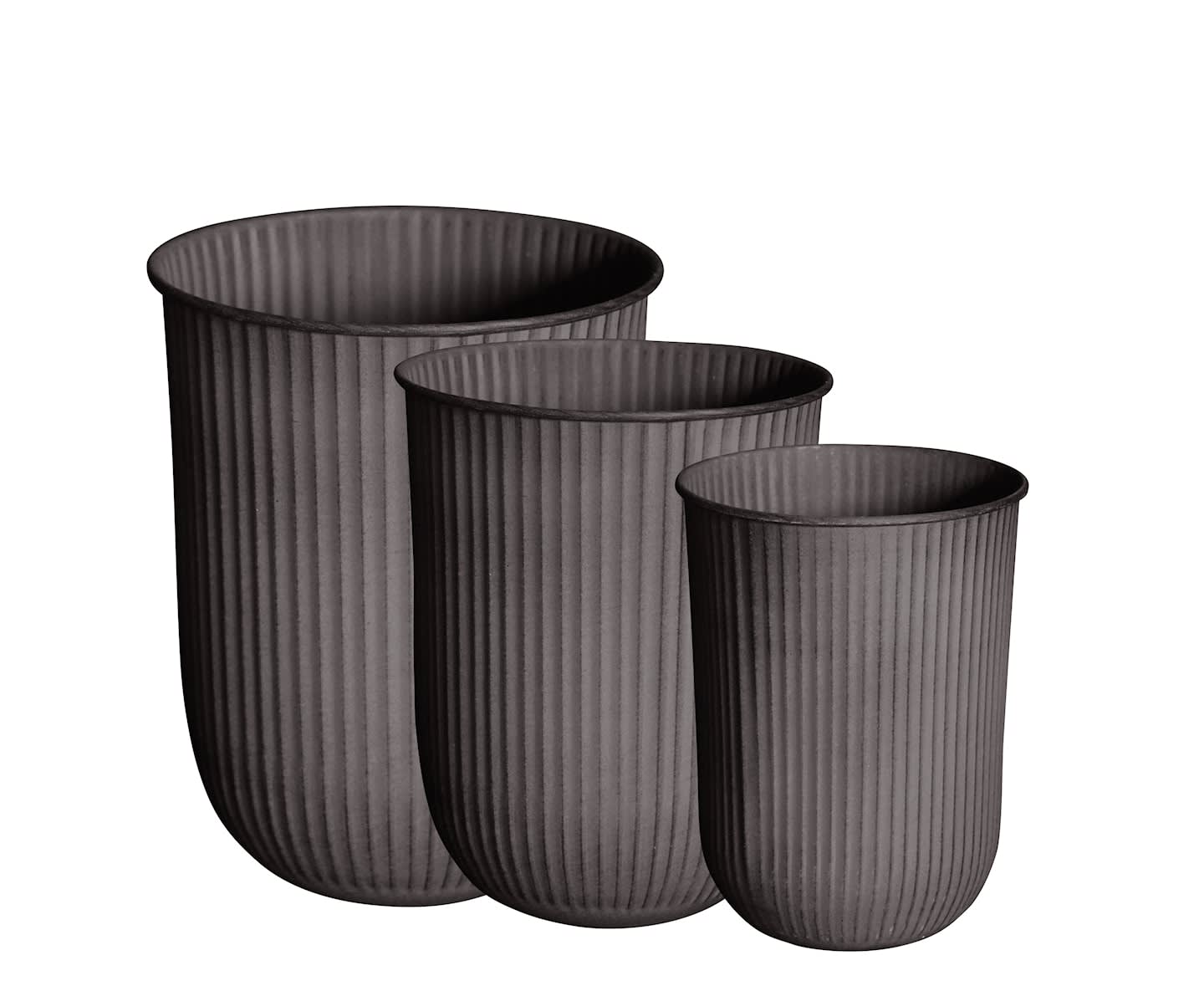 DBKD Out Stripe Blumentopf Braun 3er-Pack