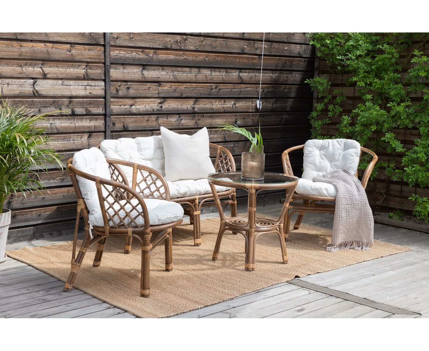 Nordic Outdoor Vilda Lounge Set Natur/Vit