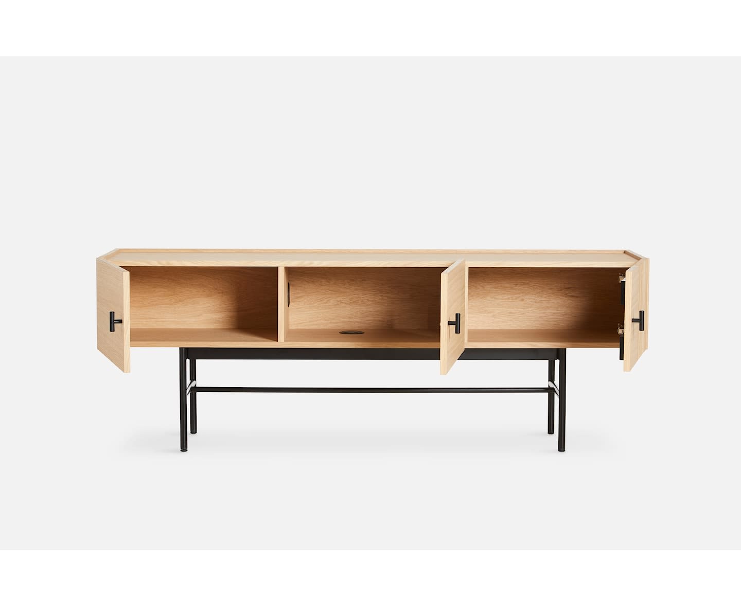 Woud Array Low Sideboard White Oak/Black 150cm