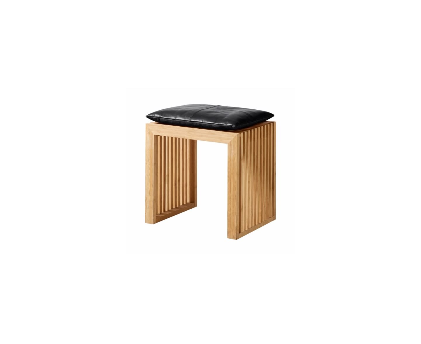 Cinas Rib Bambus/Holz Hocker 45cm, schwarz