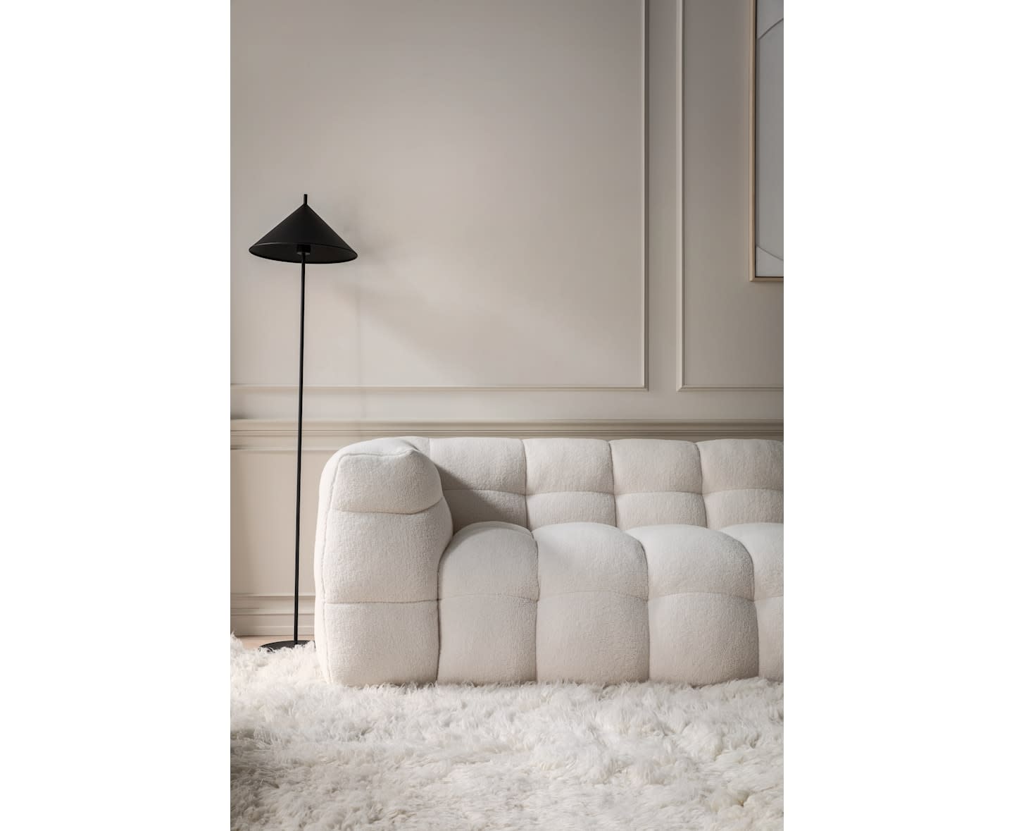 Sleepo Billie 3-Sitzer Sofa Creme Teddy