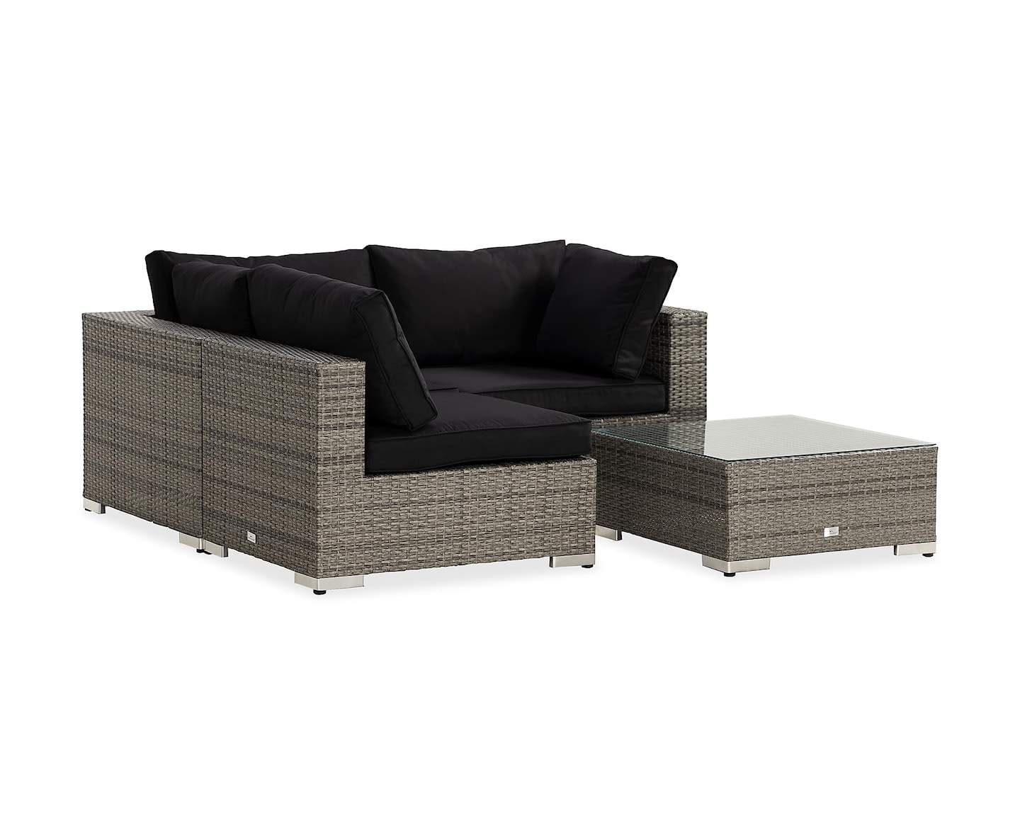 Nordic Outdoor Bora 4-seters lounge sofa inkl. Divan/Blokk bord Grå