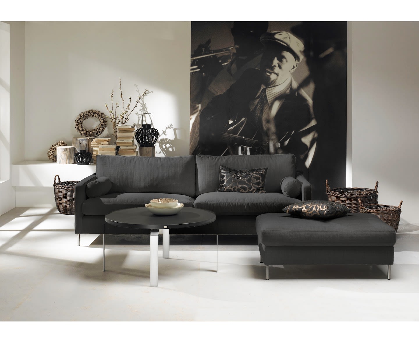 Sleepo Åre 3-Sitzer Sofa Dunkelgrau 227cm