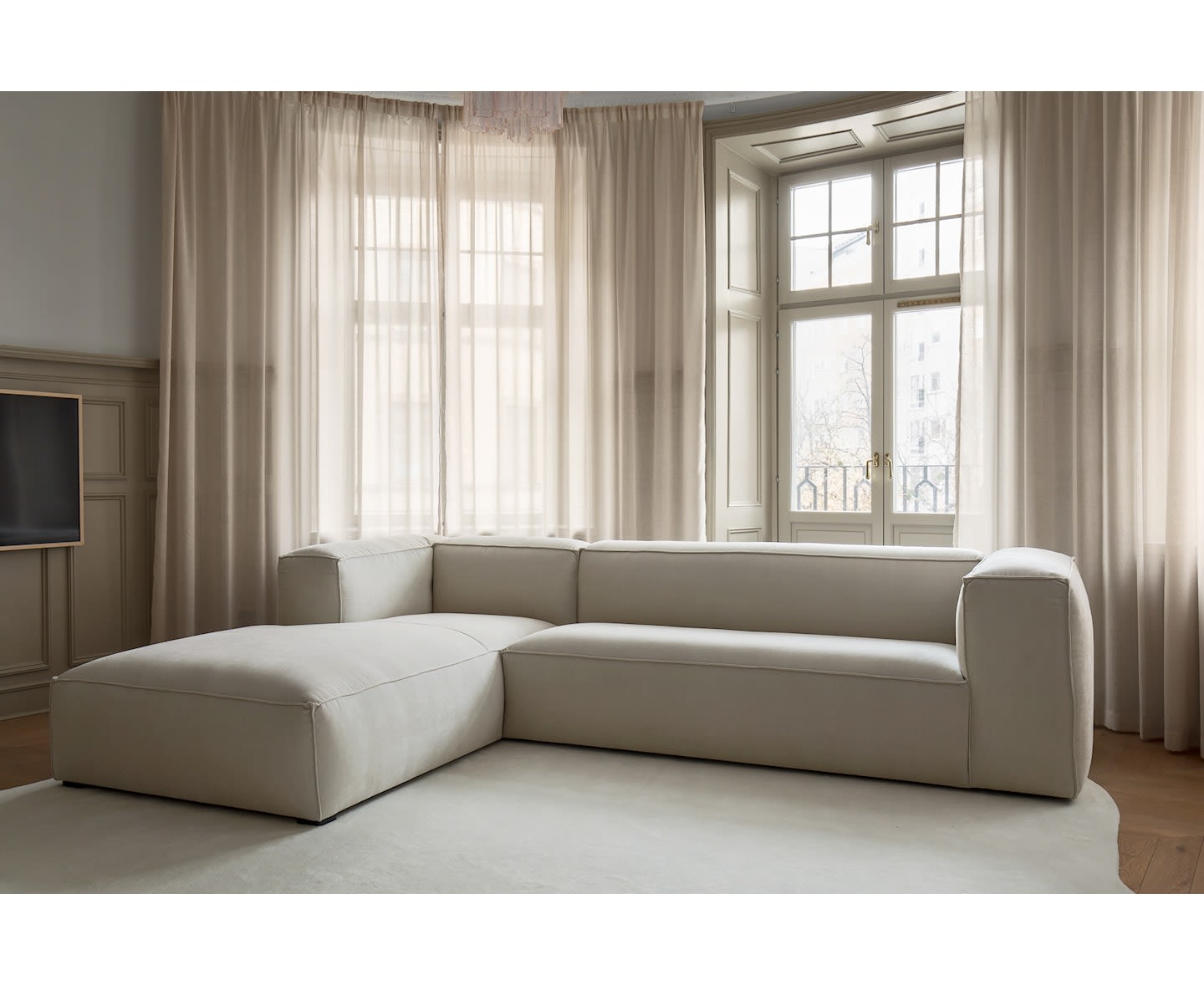 Sleepo Luca Divansofa Links Creme 309cm