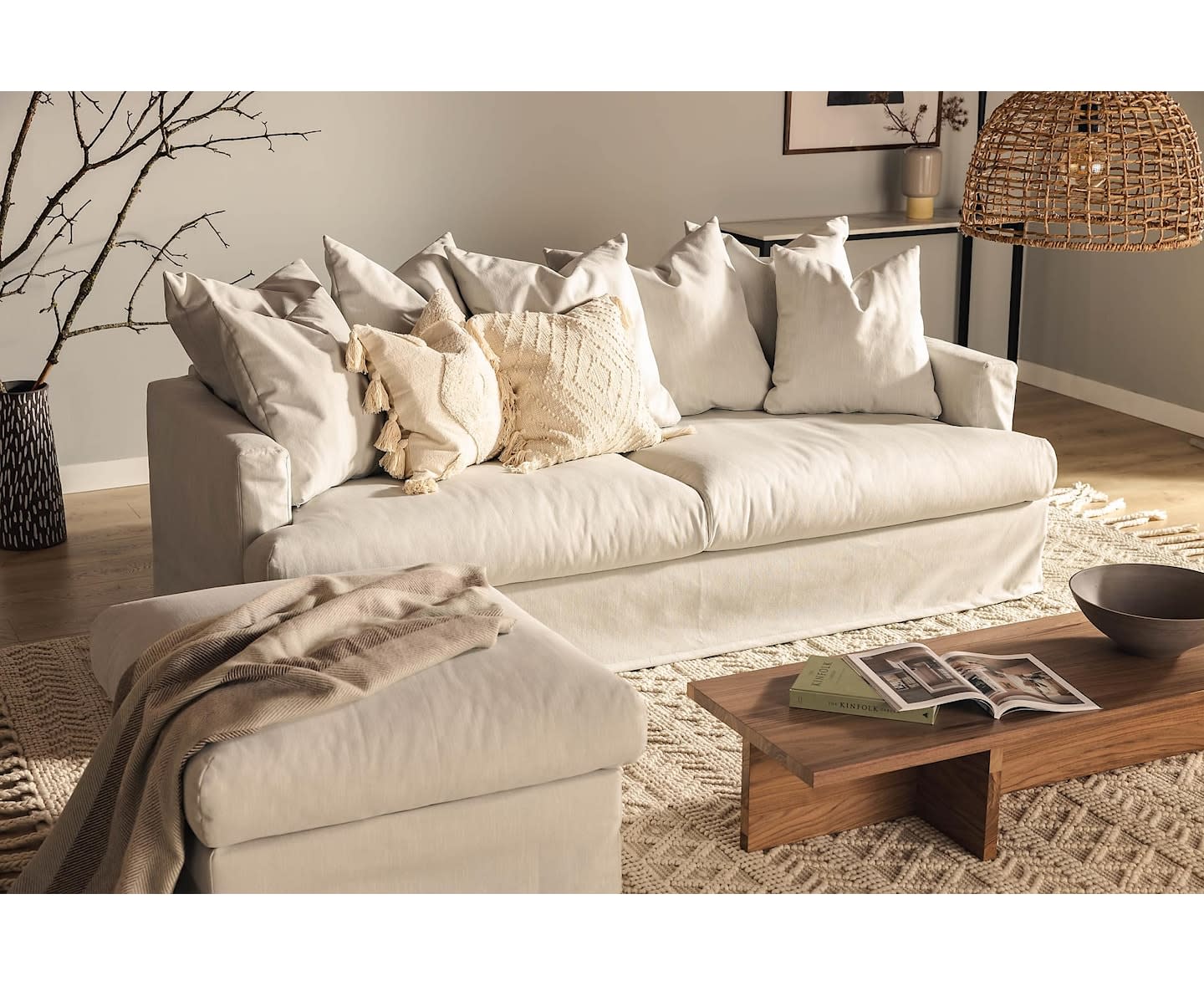 Nordic Home Hilde 4-sits Soffa Linne Beige