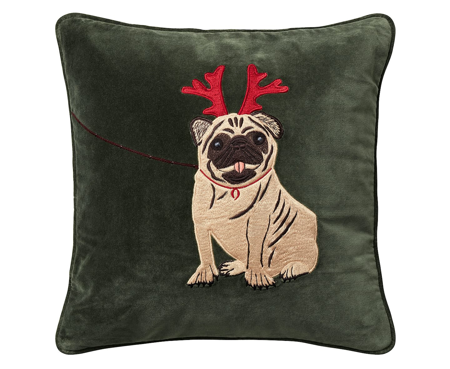 Chhatwal &amp; Jonsson Holiday Dog Kuddfodral Velvet Forest Green 50x50