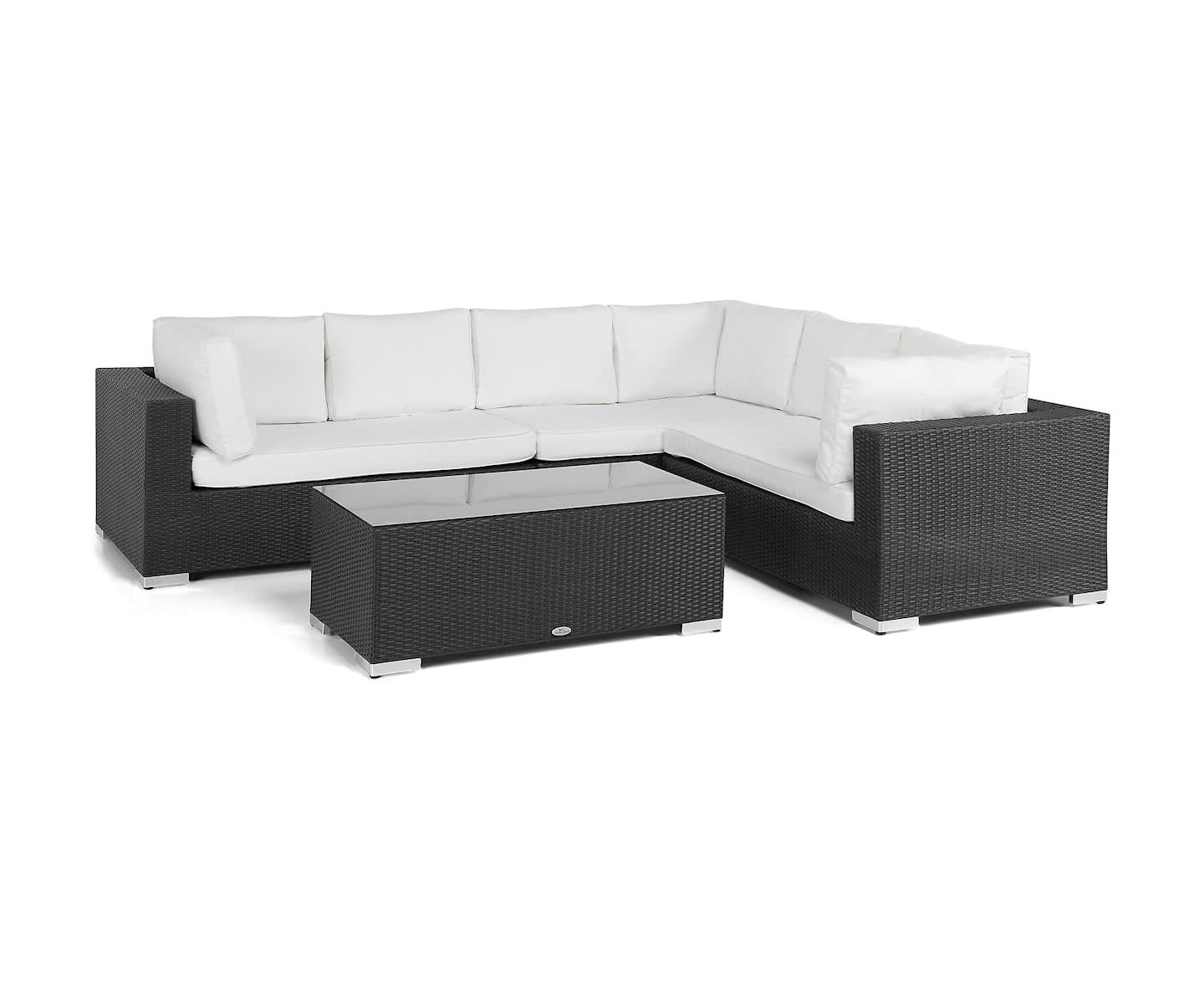 Nordic Outdoor Bora 6-seter Loungesofa inkl. Bord Høyre Svart