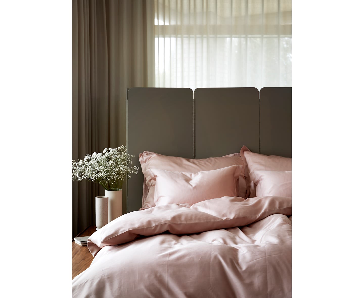 Høie Elegance 2-del Påslakanset Satin Rosa