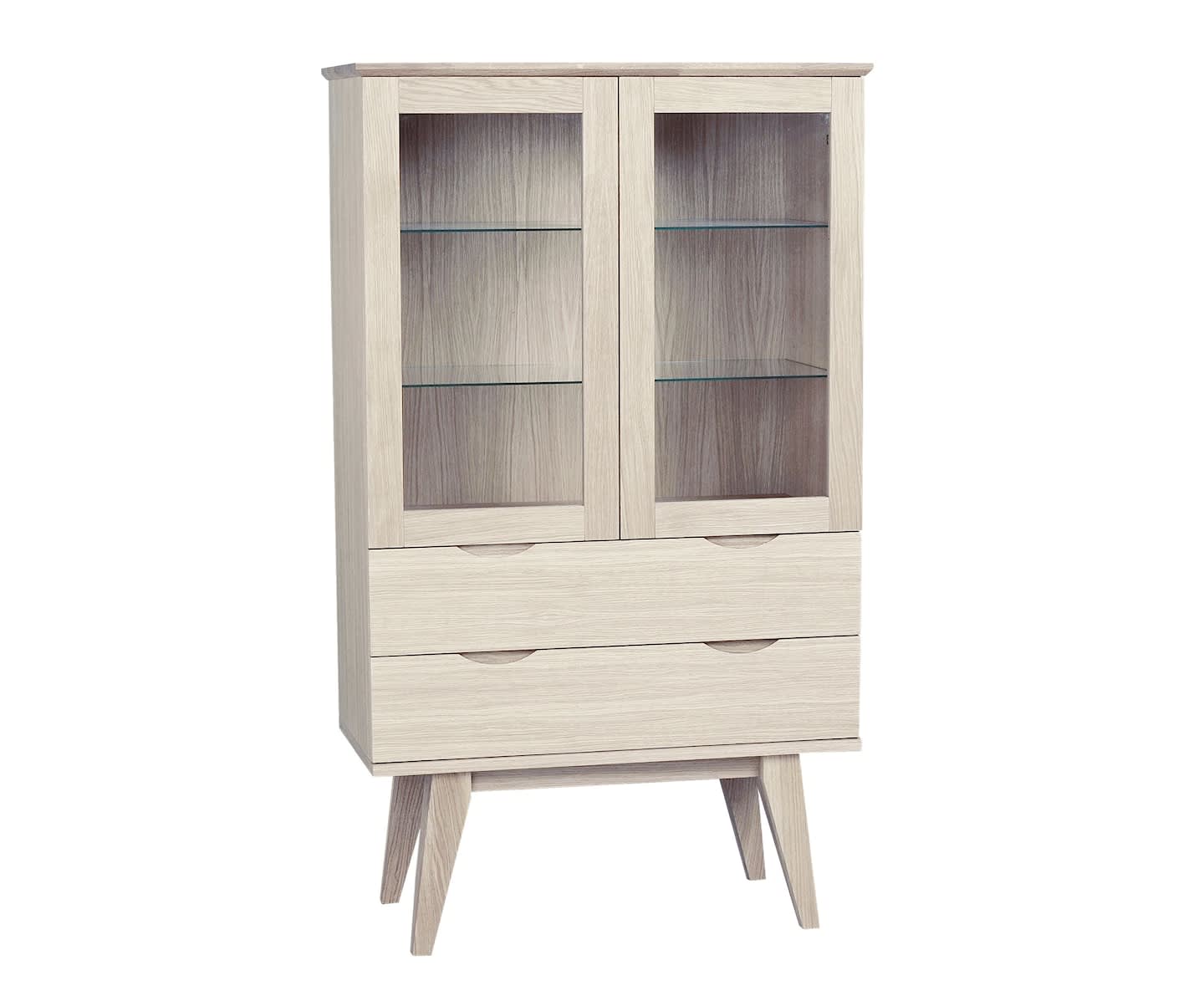 Rowico Home Filippa Vitrineschrank Weiß pigmentiert 140cm