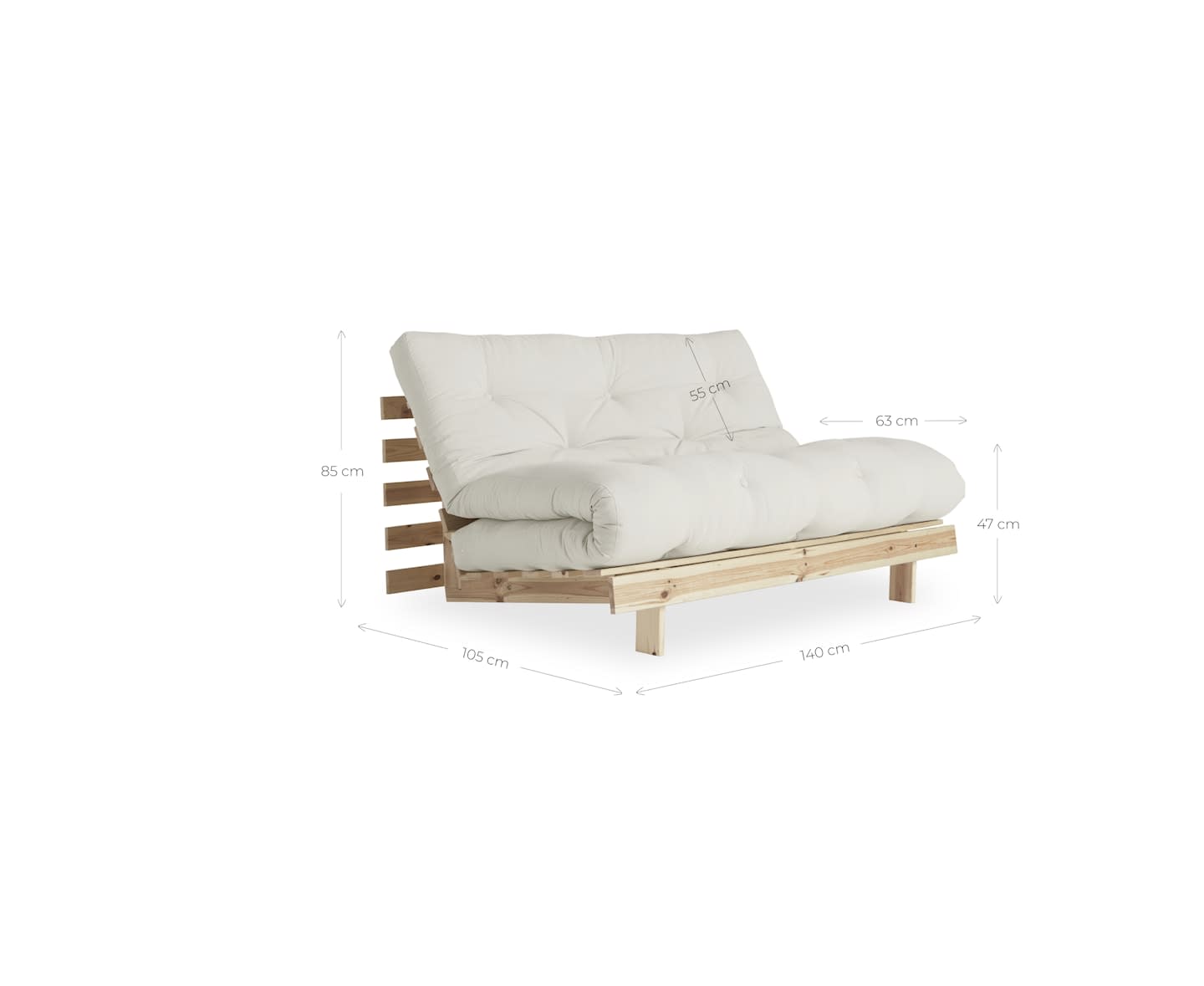 Karup Design Roots Sovesofa Natur/Linen 140cm