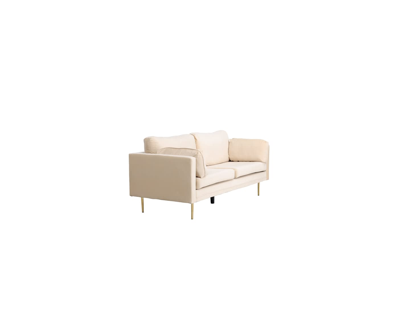 Venture Home Xenia 3-sits Soffa Sammet Creme