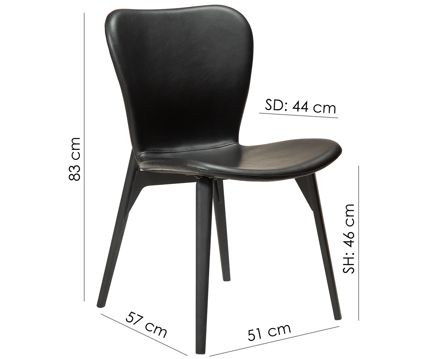 Dan Form Paragon spisestol kunstskinn lysebrun/svart