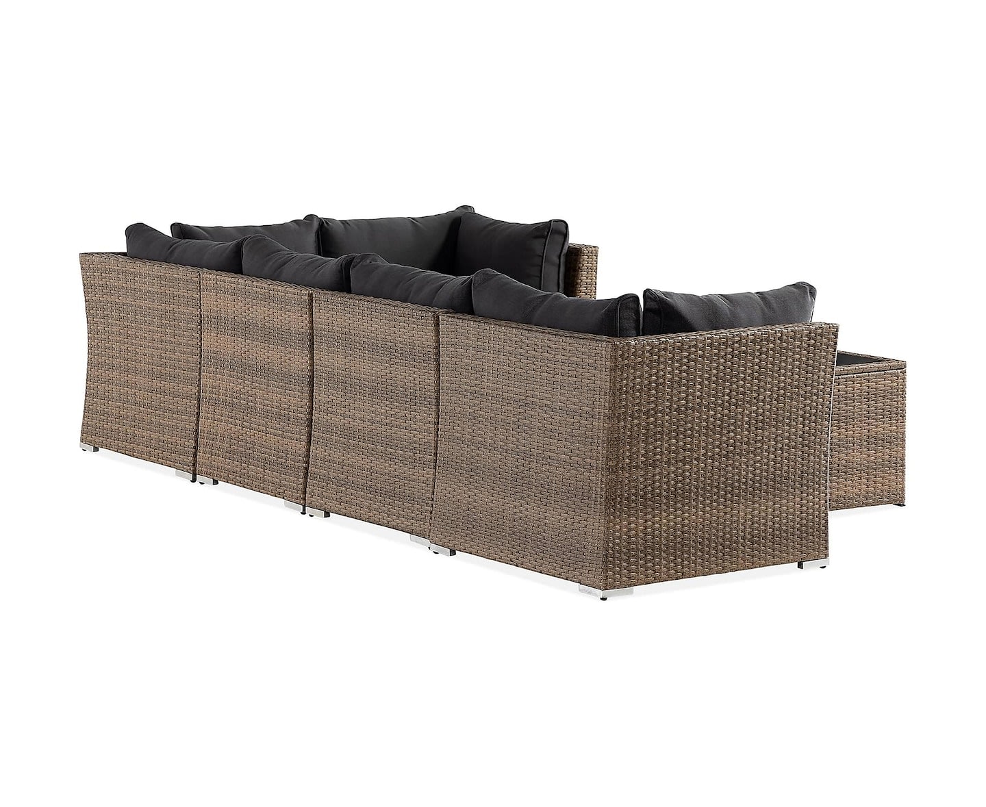 Nordic Outdoor Flynn 5-sits Loungesoffa Hörn inkl Bord m Hylla Sand/Mörkgrå