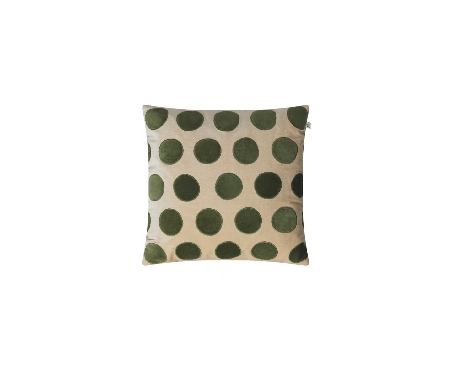 Chhatwal &amp; Jonsson Circle Kuddfodral Sammet Beige/Cactus Green 50x50