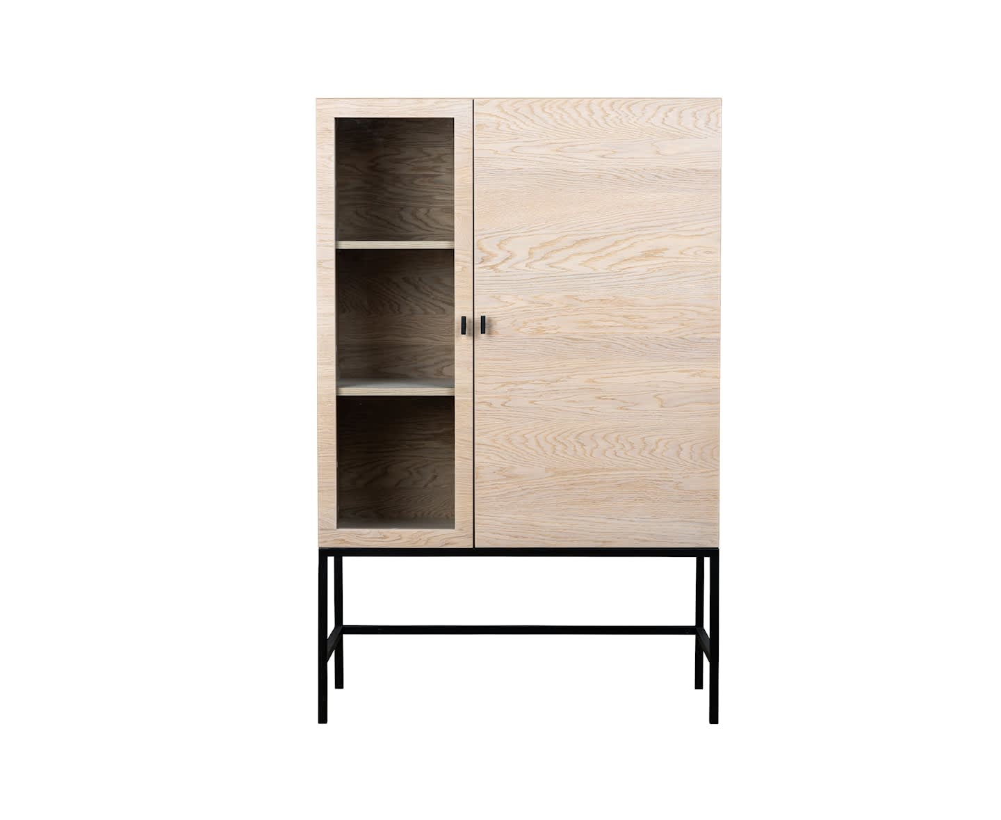 Sleepo Almina Highboard Vitoljad Ek/Svart