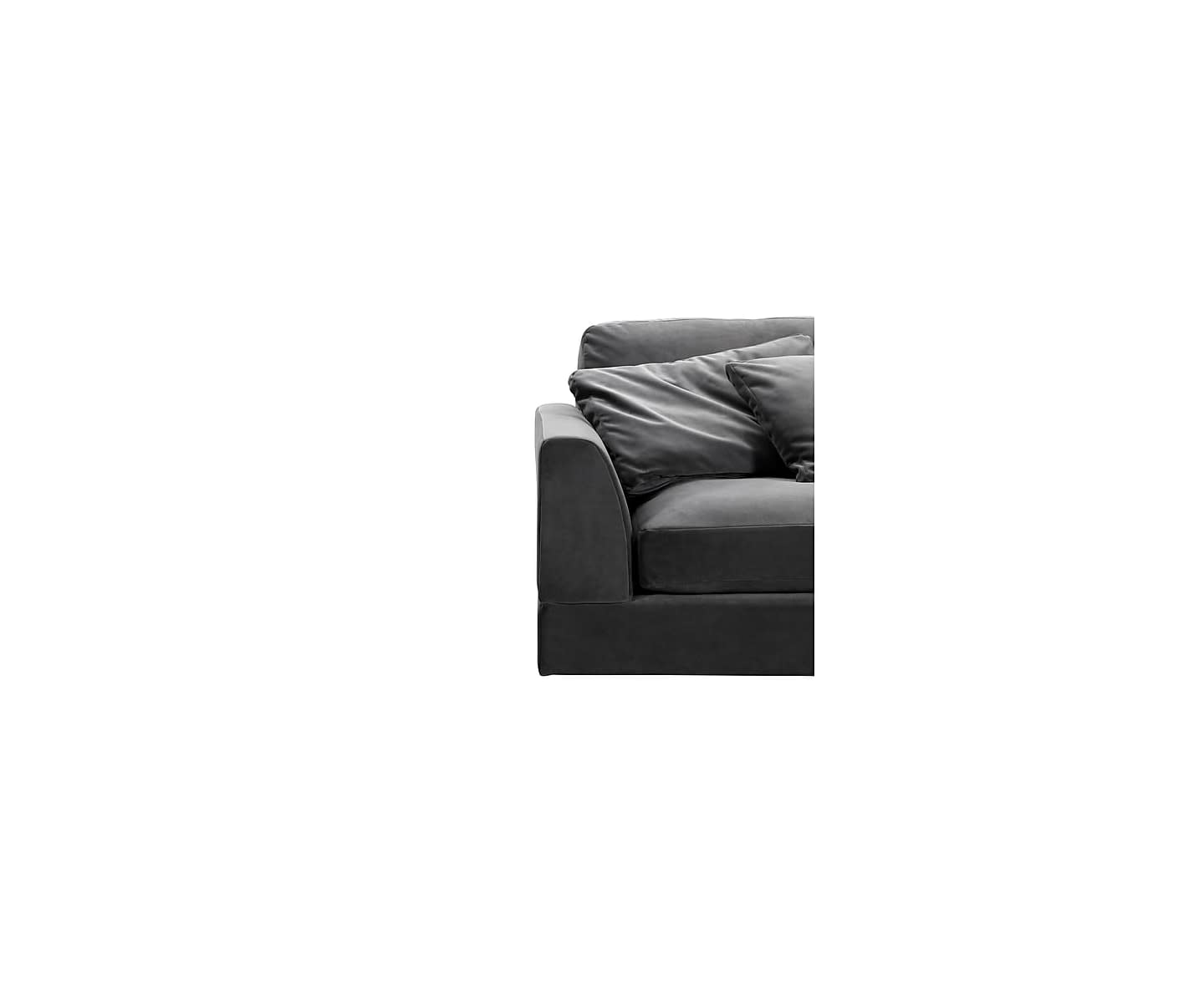 Nordic Home Leah 4-seter Sofa Fløyel Grå 324 cm