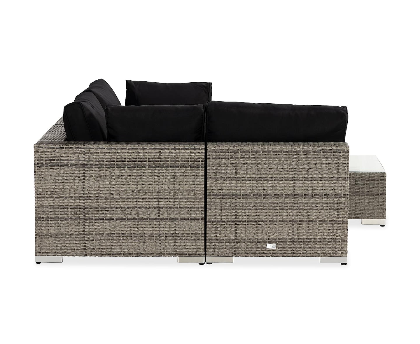 Nordic Outdoor Bora 4-sits Loungesoffa inkl Divan/Blockbord Grå