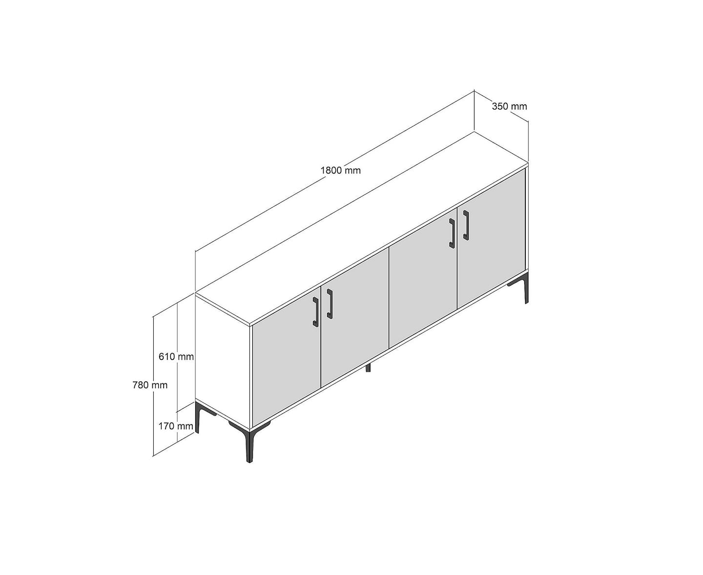 Nordic Home Blair Sideboard Vit 180cm