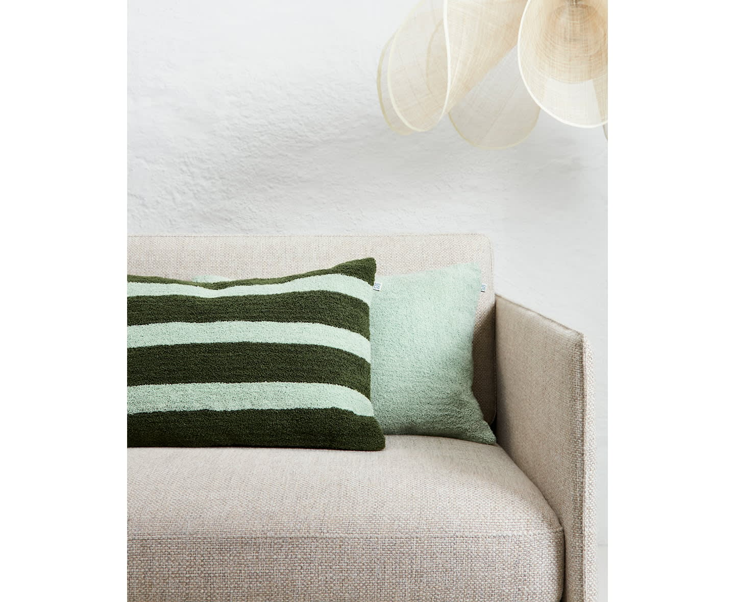 Chhatwal &amp; Jonsson Stripe Tyynyliina Boucle Cactus Green/Aqua 40x60