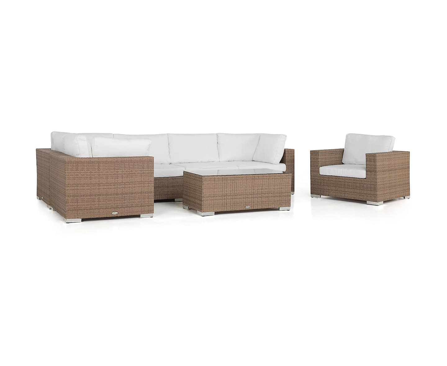 Nordic Outdoor Bora 5-sits L-formad Loungegrupp inkl Bord Sand