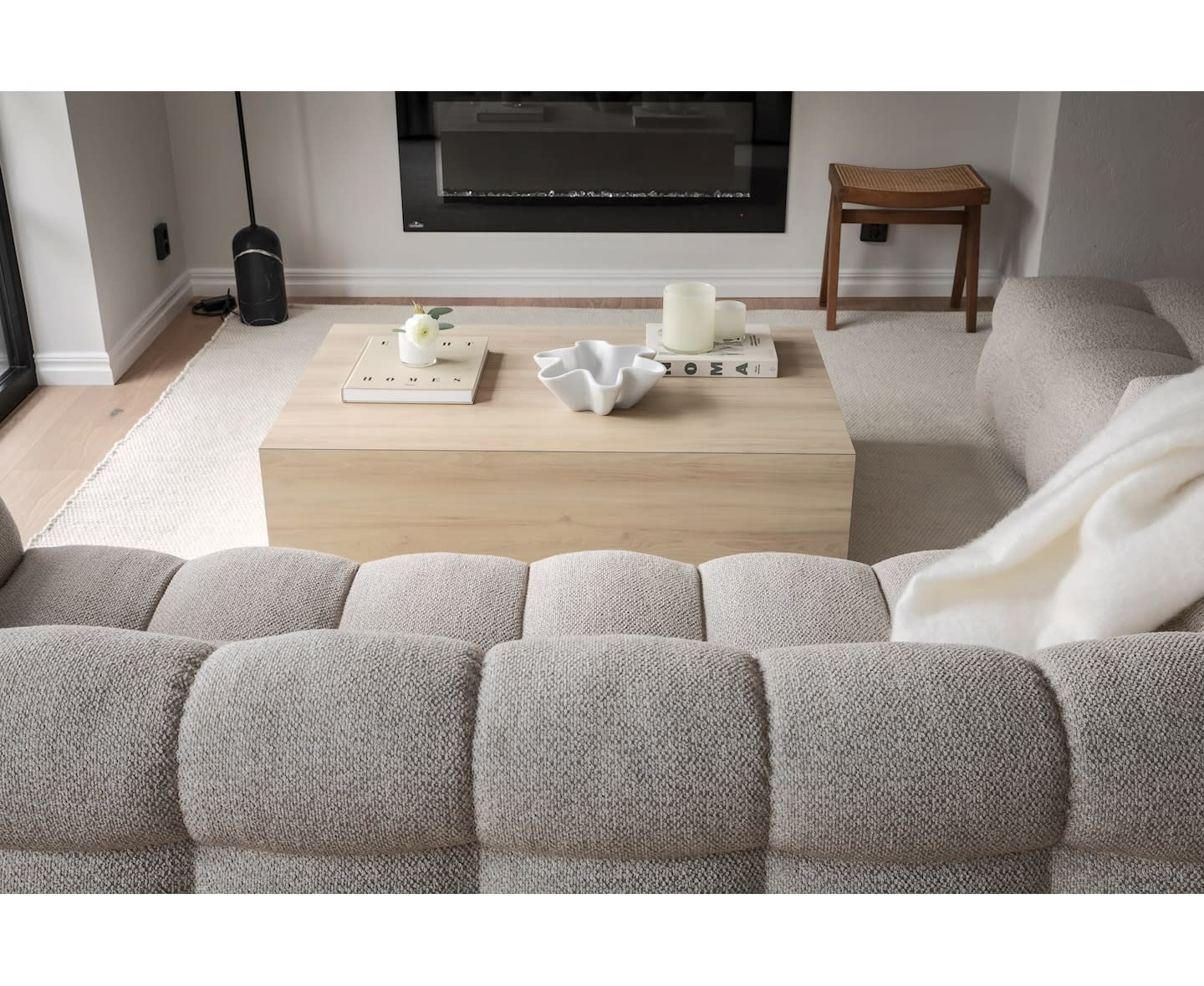 Sleepo Billie 3-Sitzer Sofa Beige Bouclé