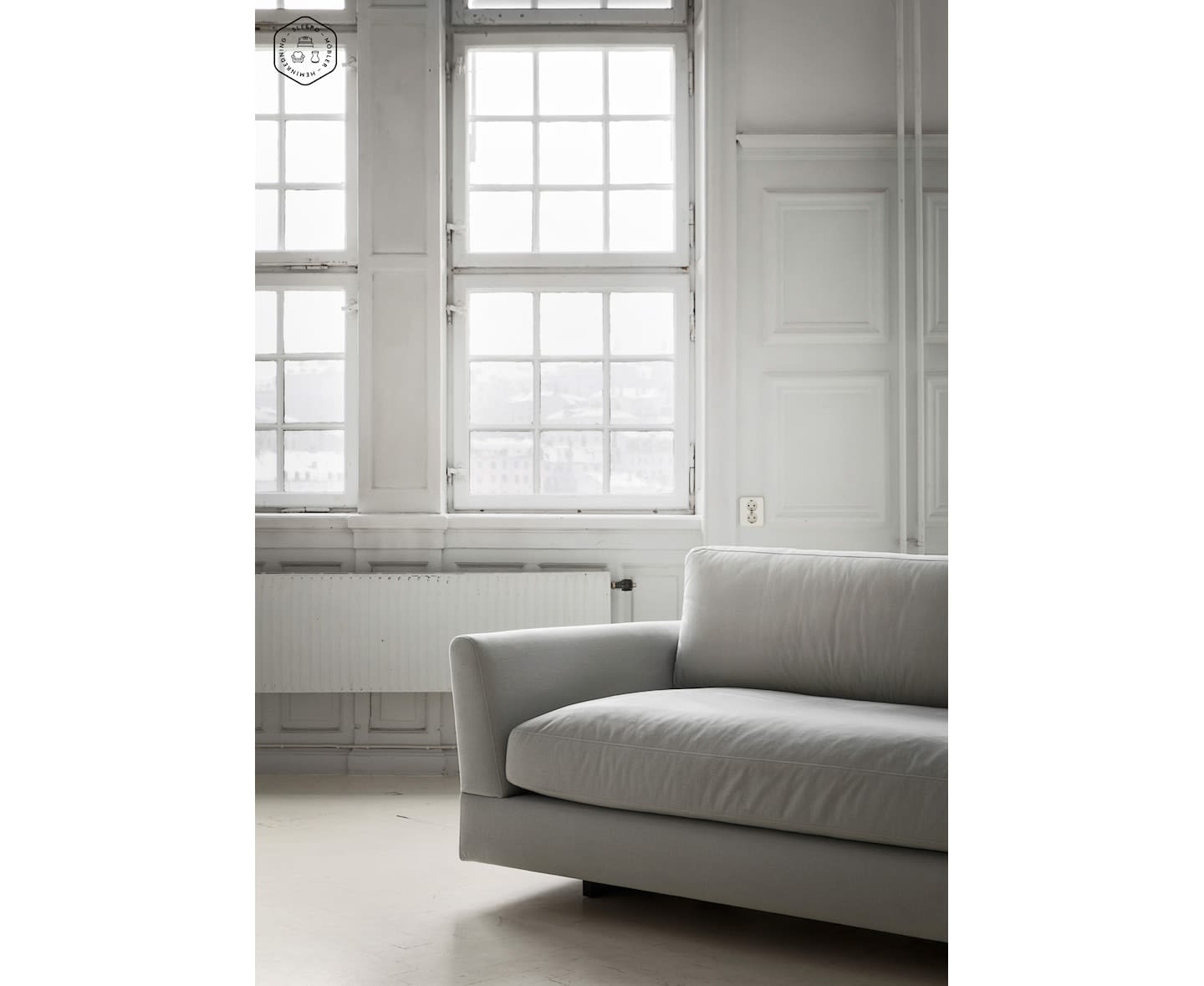 Sleepo Holly 4-Sitzer Sofa Samt Greige 296cm